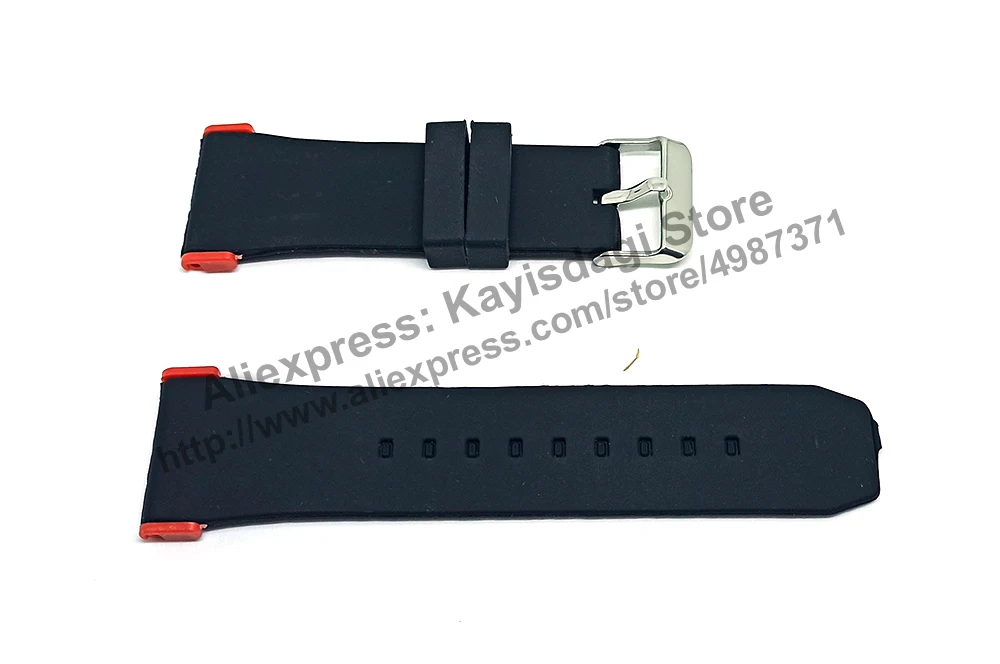 28mm Black Soft Silicone Watch Band / Strap Compatible for Puma Ultrasize PU102941003 PU103981006