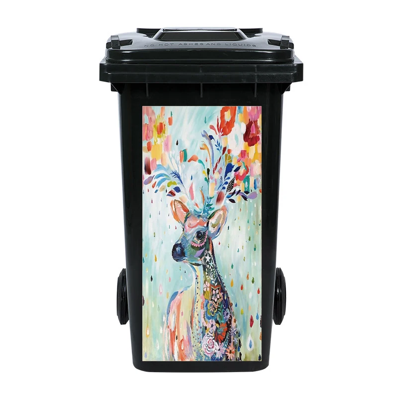 Self-adhesive PVC Trash Can Sticker Custom Size Waterproof Wallpaper Garbage Bin Renovation Cover Decal Mural For Kitchen Decor view 3