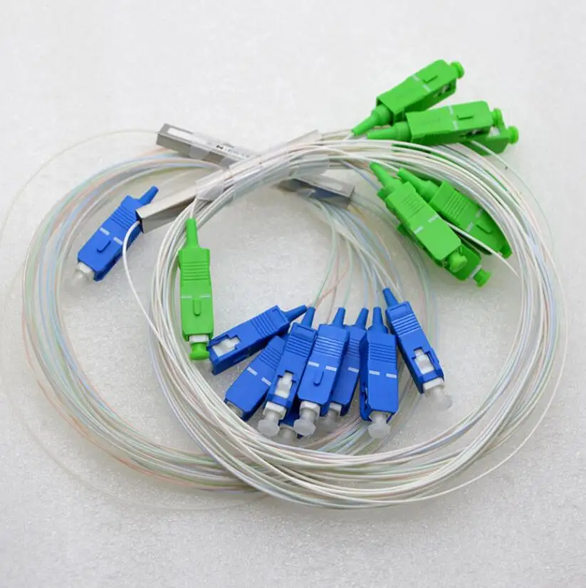 

50pcs 1x8 PLC splitter sc/apc/upc 1*8 splitter factory price 0.9mm 1 meter xingcheng brand Free shipping